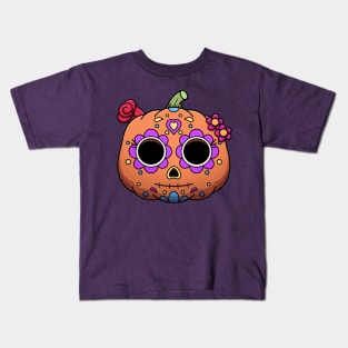 Sugar Skull Pumpkin Female Kids T-Shirt